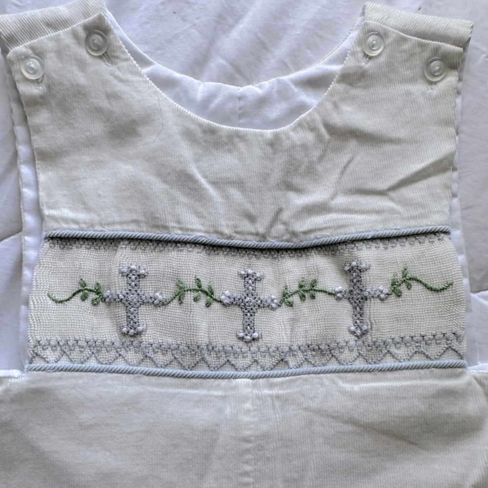 NEW Sage & Lilly Longall Jon Jon with Smocked Cross 2T